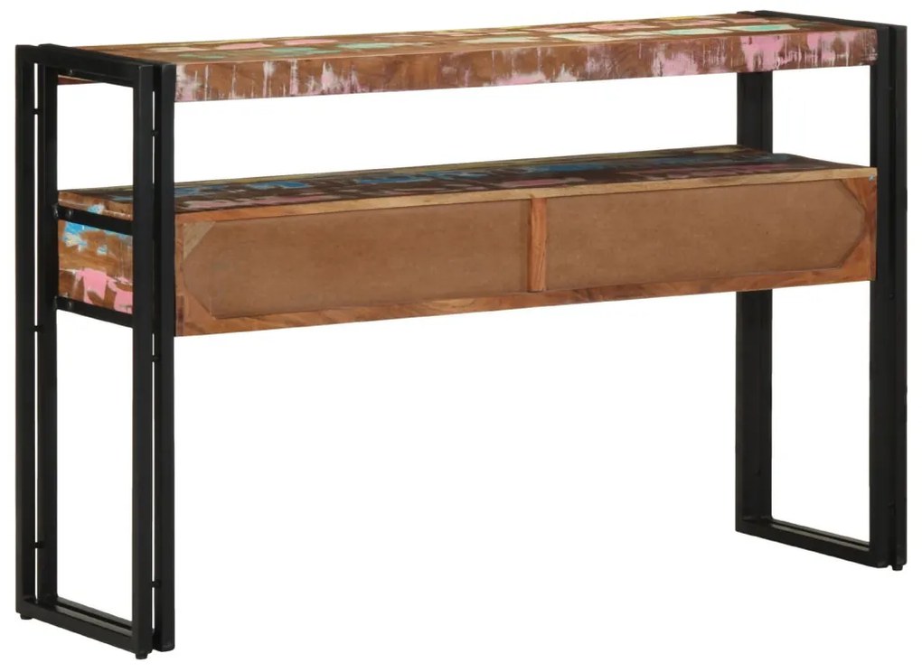 Végasztalok Többszínű 120x33x75 cm Tömör Újrahasznosított Fa és Fém