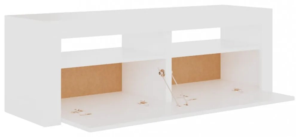 fehér TV-szekrény LED-lámpákkal 120 x 35 x 40 cm