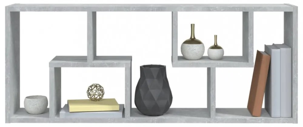 betonszürke szerelt fa fali polc 36 x 16 x 90 cm