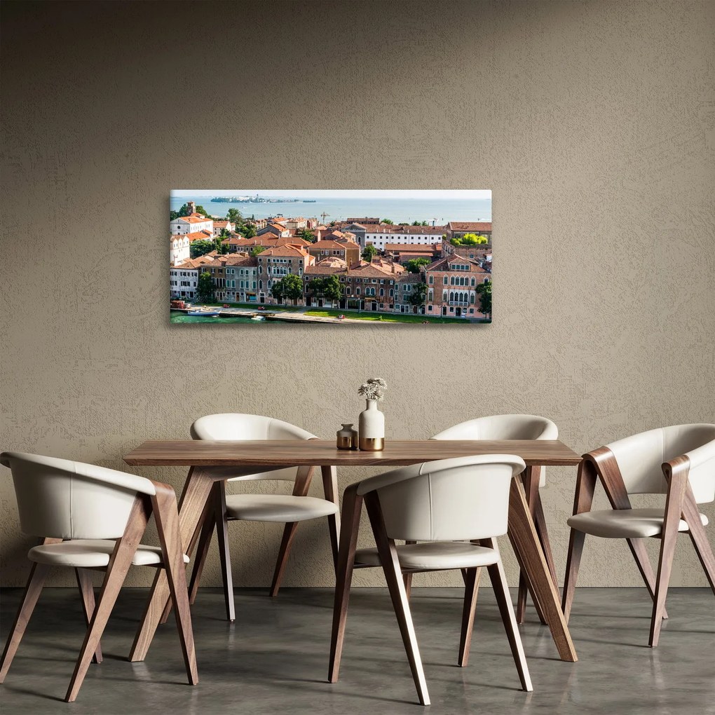 Kép - Légi felvétel a városra (120x50 cm)