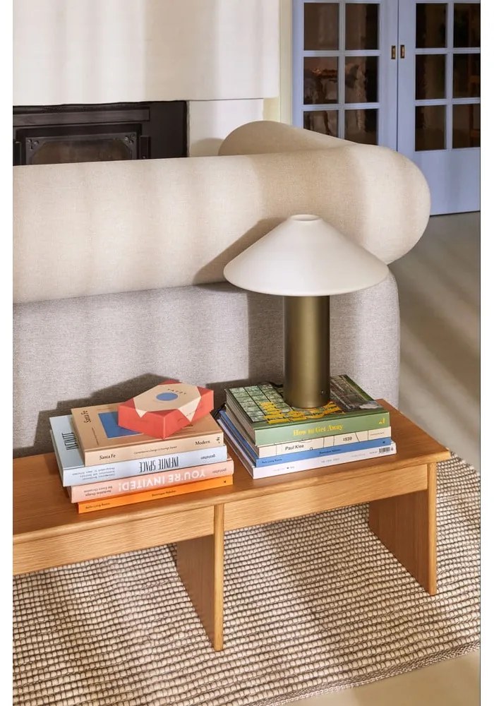 Sötétzöld asztali lámpa üveg búrával (magasság 40 cm) Orbit – Hübsch