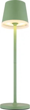 Globo 36637BM Solar asztali lámpa, fém/műanyag halványzöld, műanyag szatírozott, csúszókapcsoló, CR18650 1200mAh 3.7V, IP44, 2 szerelési magasság: 41 cm/26 cm, ø: 110mm, M: 410mm, tartozék: 10x LED 0.06W 3V, 3000K