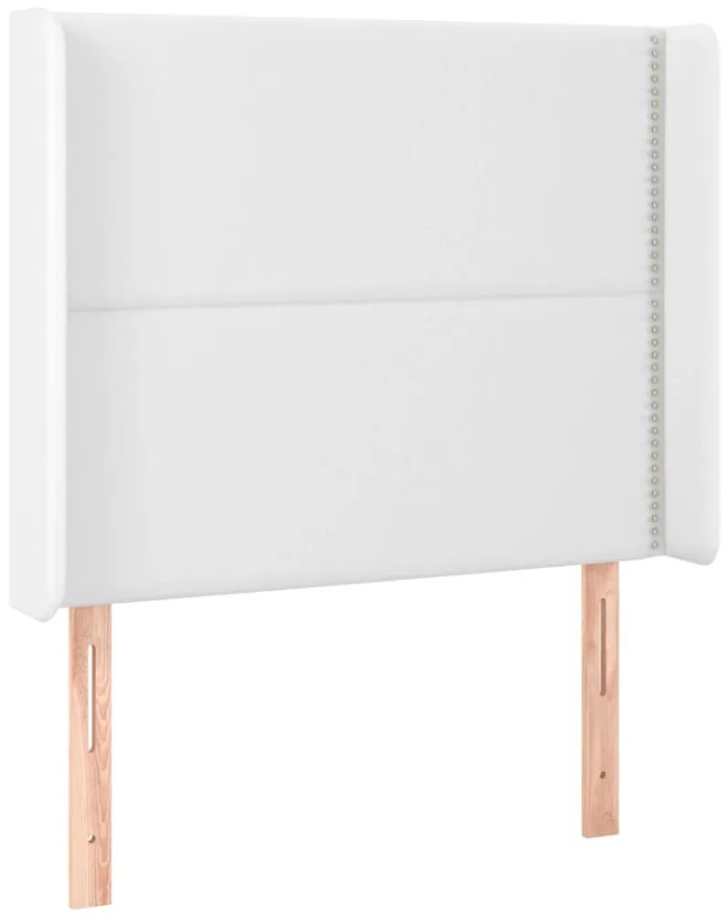 fehér műbőr LED-es fejtámla 103x16x118/128 cm