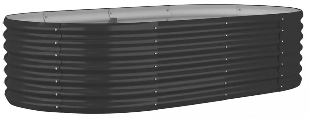 antracitszürke horganyzott acél kerti magaságyás 152x80x36 cm