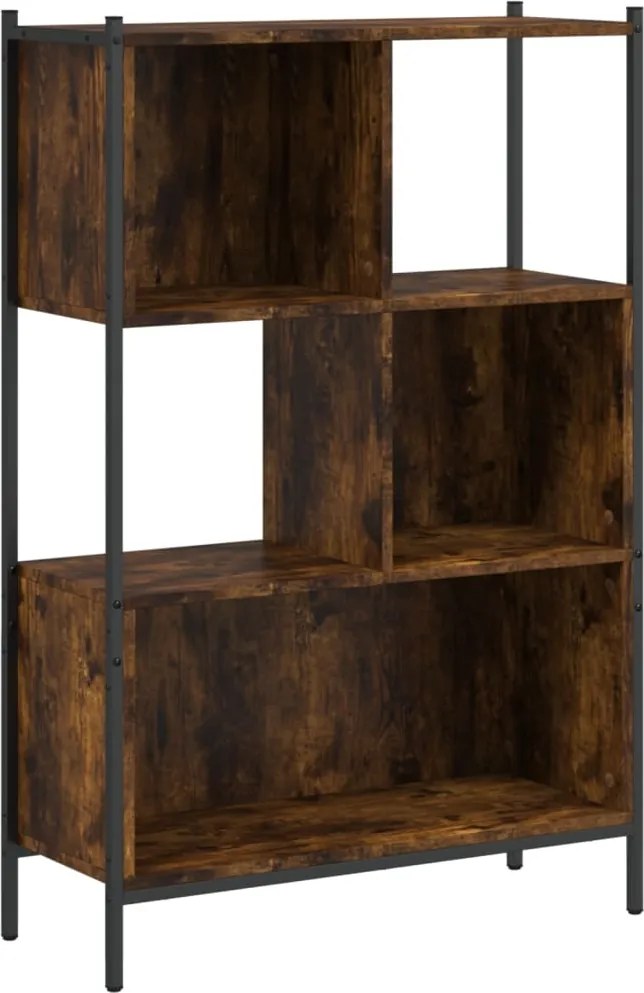 vidaXL füstös tölgy színű szerelt fa könyvszekrény 72x28x109 cm