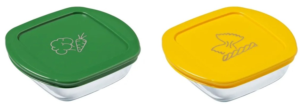 Pyrex szögletes üvegedény készlet 2 db, 0,3 l