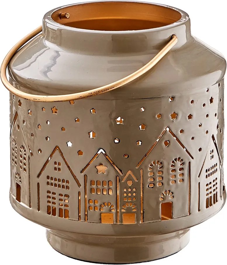 COZY HOME fém lámpás 17 cm, sötétszürke
