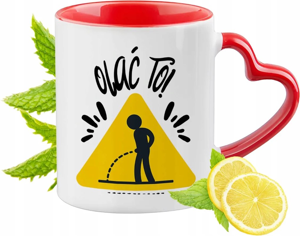 Vicces Piros Bögre Szív Alakú Füllel Ajándék