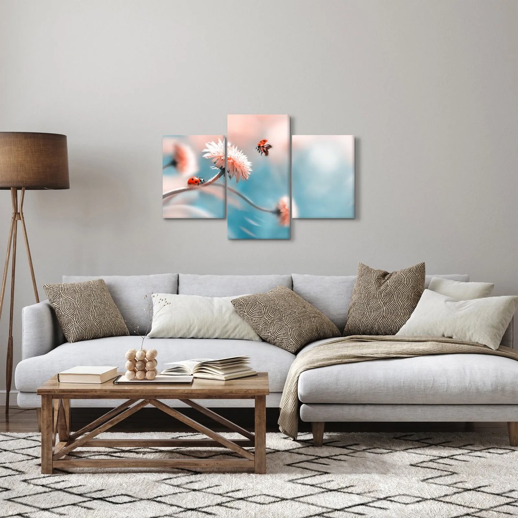 Kép - Katicabogarak a virágon (90x60 cm)