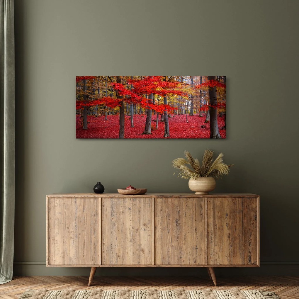 Kép - vörös erdő (120x50 cm)