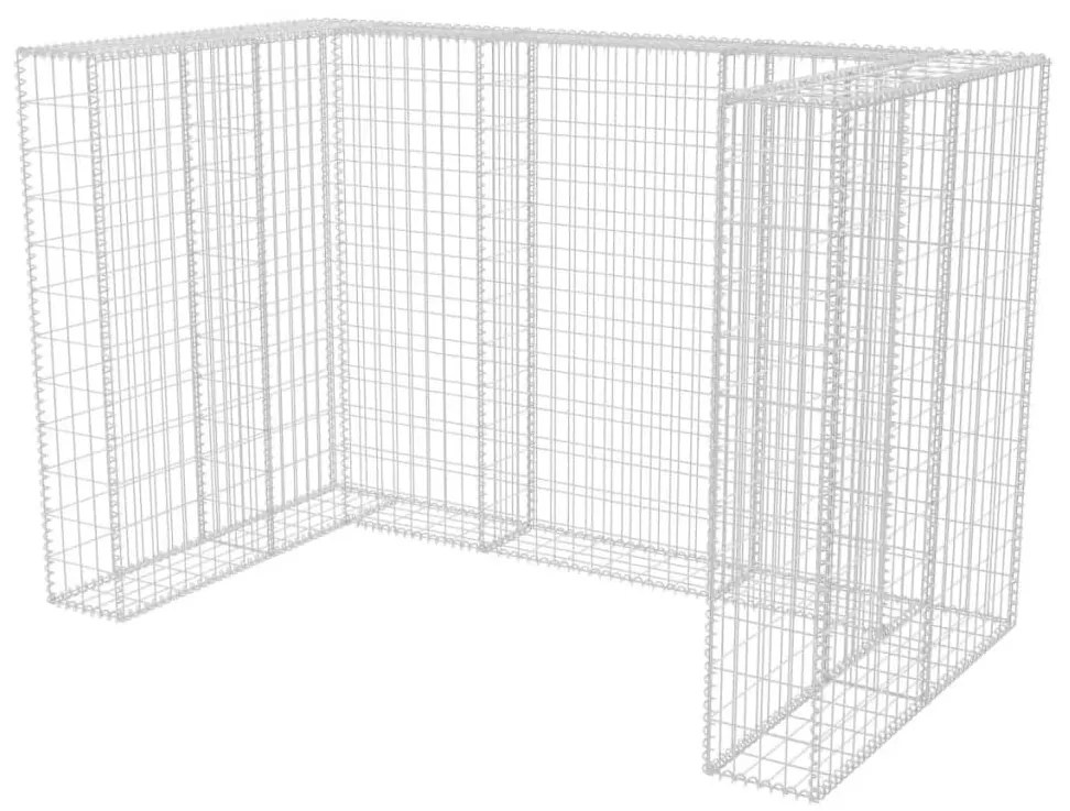 vidaXL acél gabion 2 db gurulós kukához 180 x 100 x 120 cm