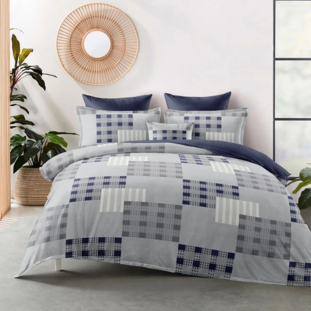3 részes flanel lepedők polipamut Karo 200x140cm+90x70cm TiaHome