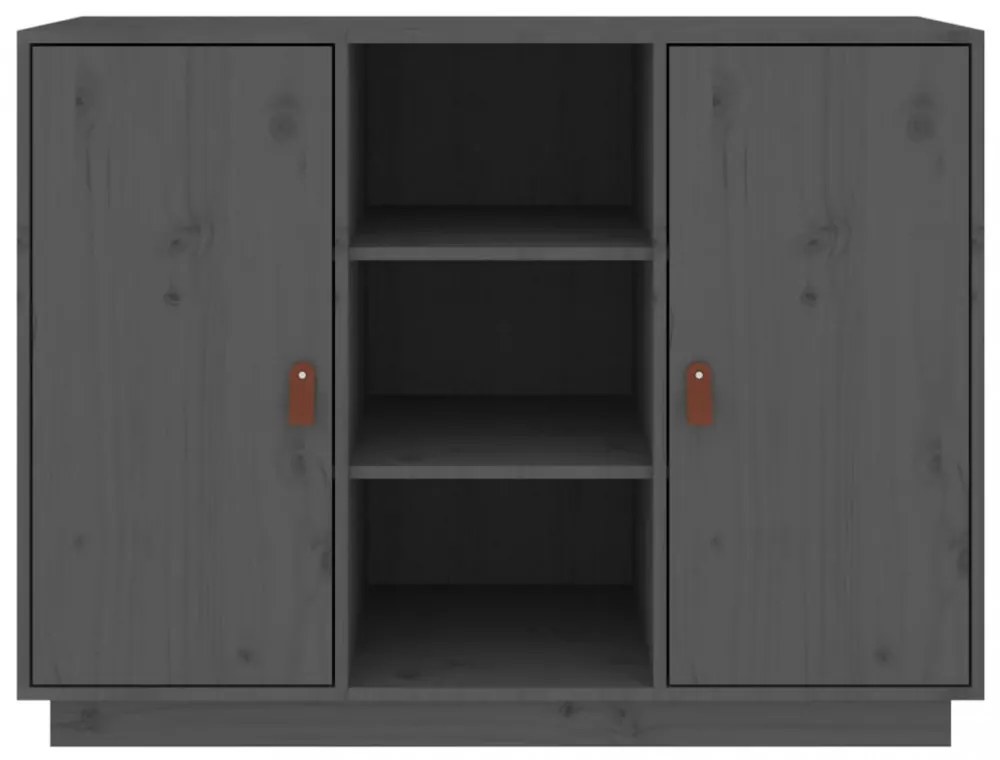 szürke tömör fenyőfa tálalószekrény 100 x 40 x 75 cm