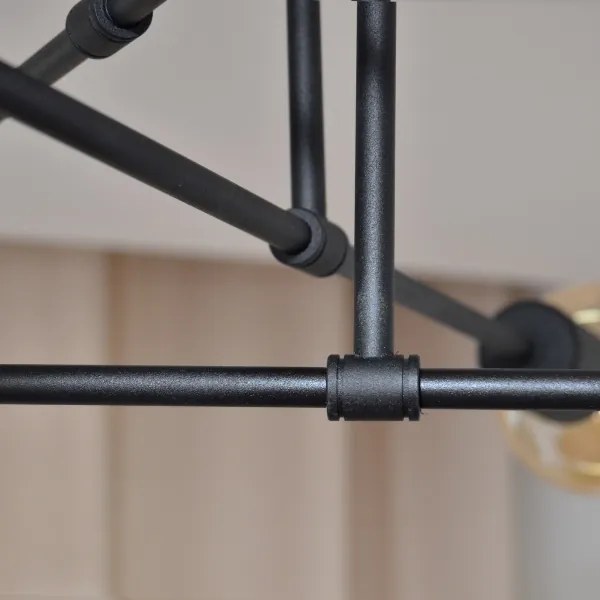 LED Felületre szerelhető csillár CAMBRIDGE 6xE27/8W/230V fekete