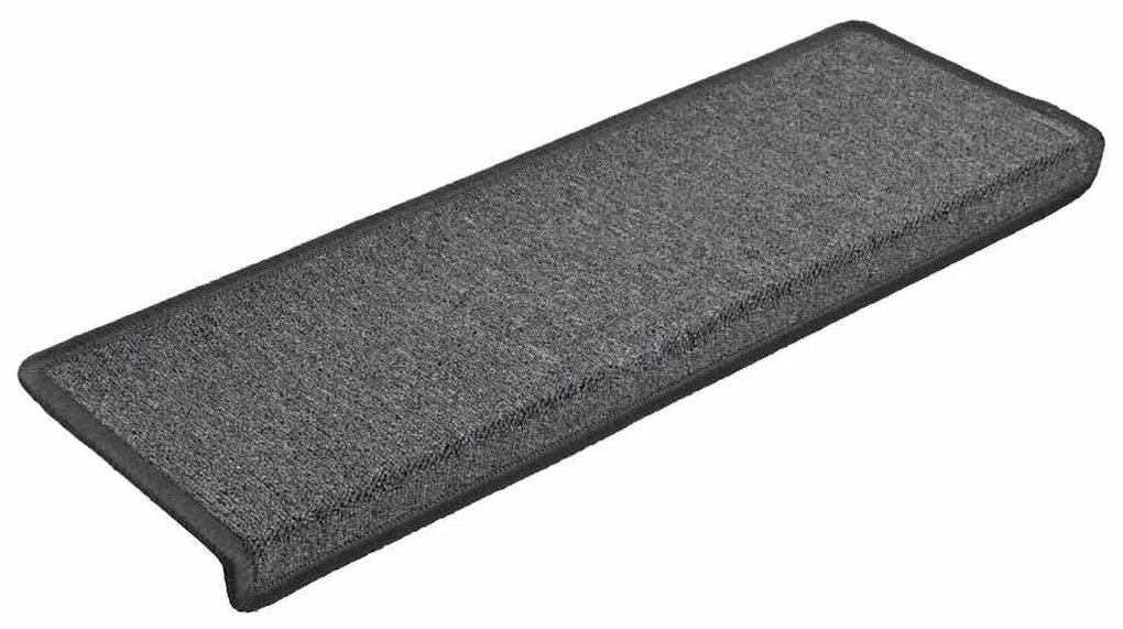 30 db sötétszürke lépcsőszőnyeg, téglalap alakú széllel, 65 x 21 x 4 cm