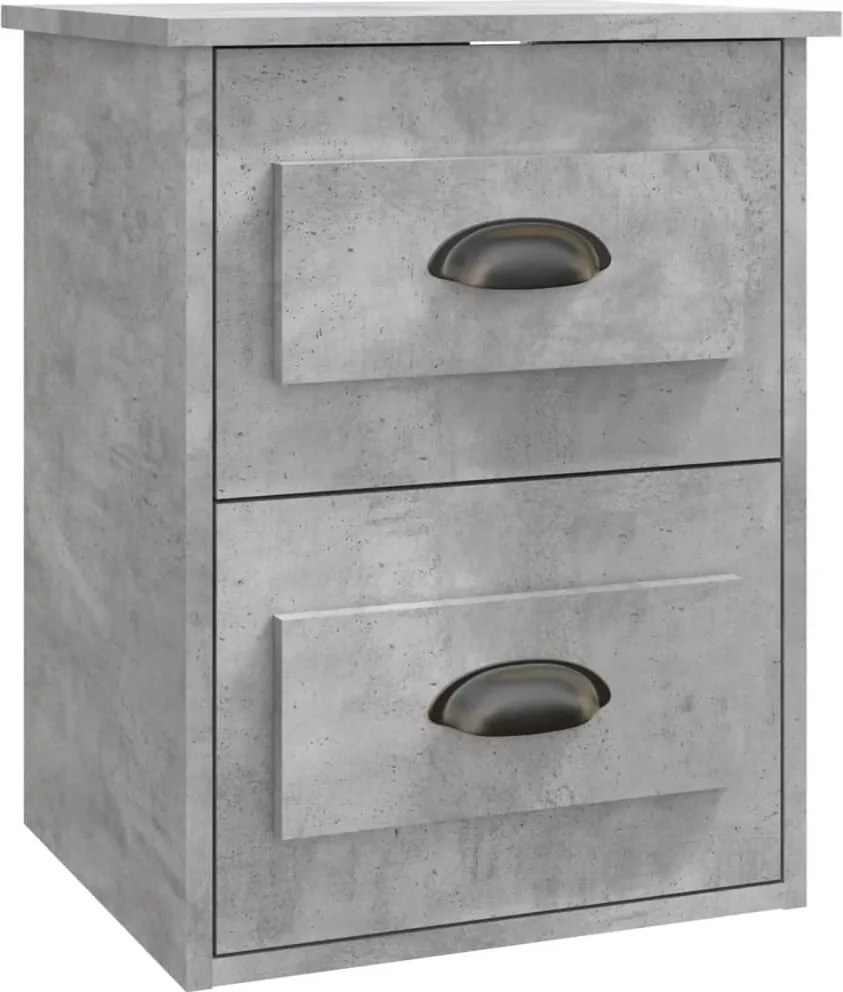 vidaXL betonszürke falra szerelhető éjjeliszekrény 41,5x36x53 cm