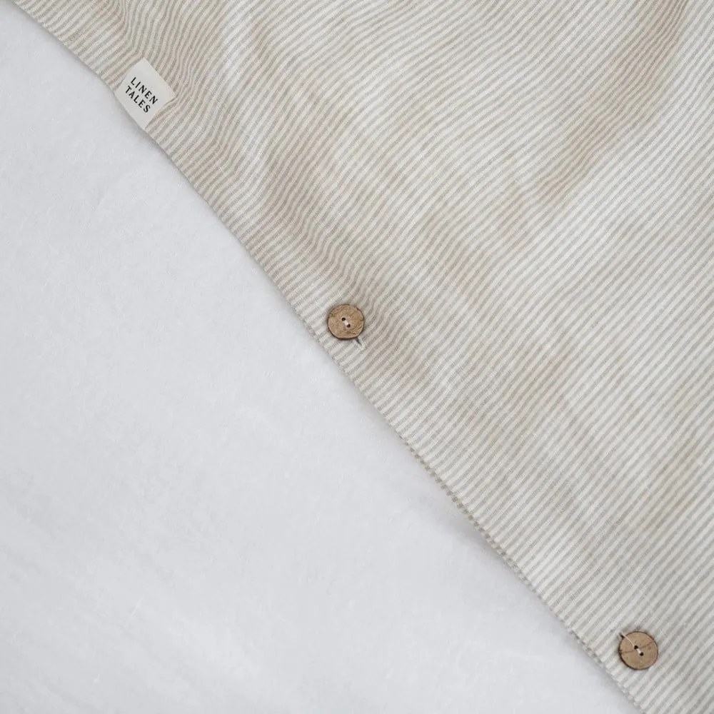 Fehéresbézs kétszemélyes len ágyneműhuzat 200x200 cm – Linen Tales