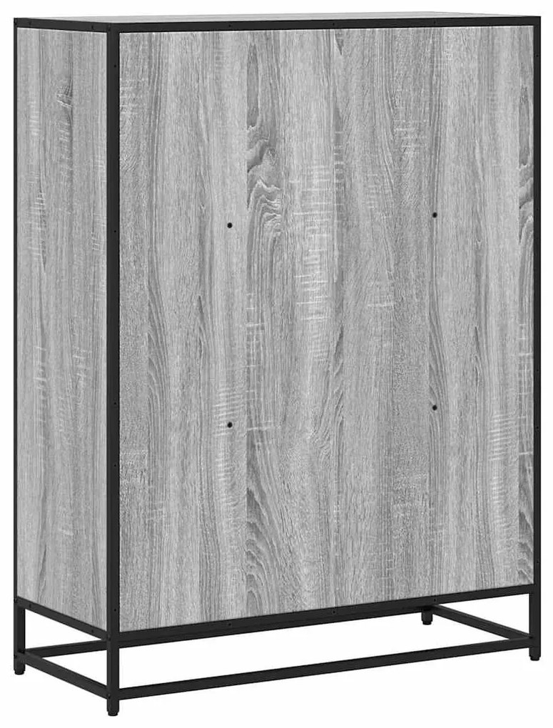 szürke sonoma színű szerelt fa könyvszekrény 80,5x35x107,5 cm