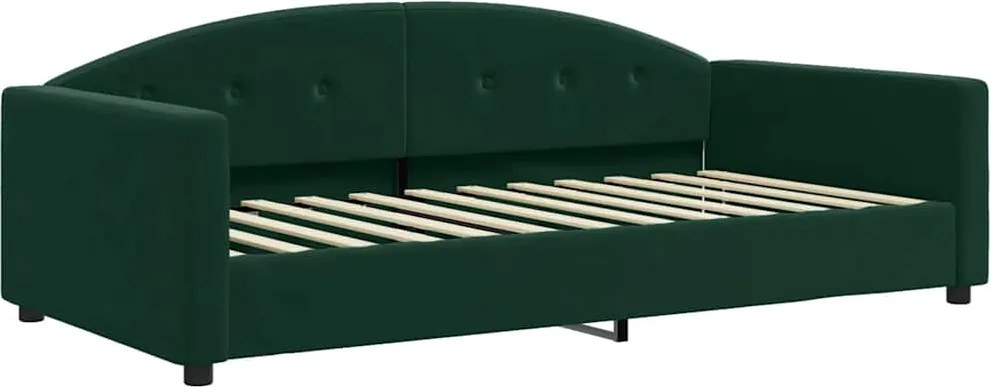 vidaXL sötétzöld bársony kanapéágy keret 100 x 200 cm