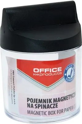 Gemkapocstartó, mágneses, kerek, OFFICE PRODUCTS, átlátszó-fekete (D8441199)