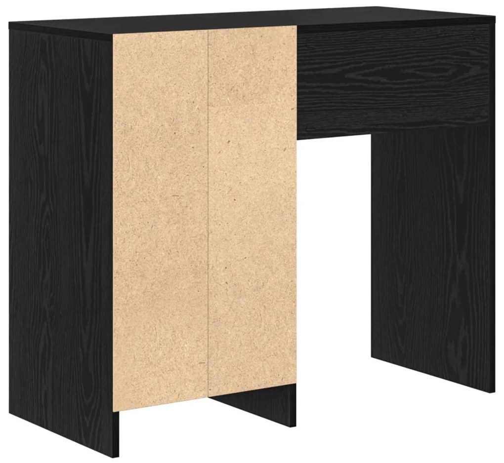 Asztal fiókkal polcokkal Musta tammi 90 x 37,5 x 75 cm Faanyag