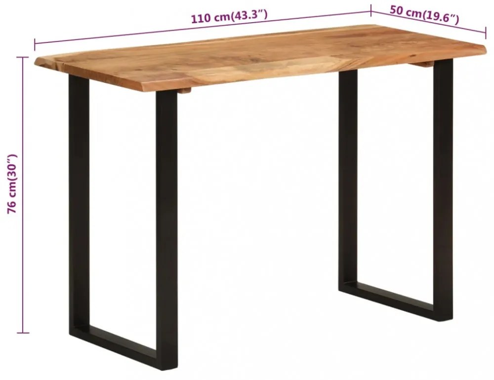 tömör akácfa étkezőasztal 110 x 50 x 76 cm
