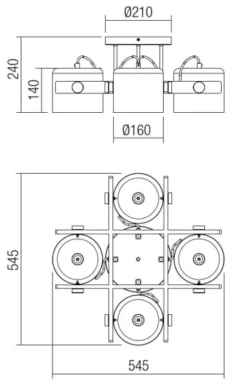 Redo 01-2401 - Felületre szerelhető csillár POOH 4xE27/42W/230V bükkfa