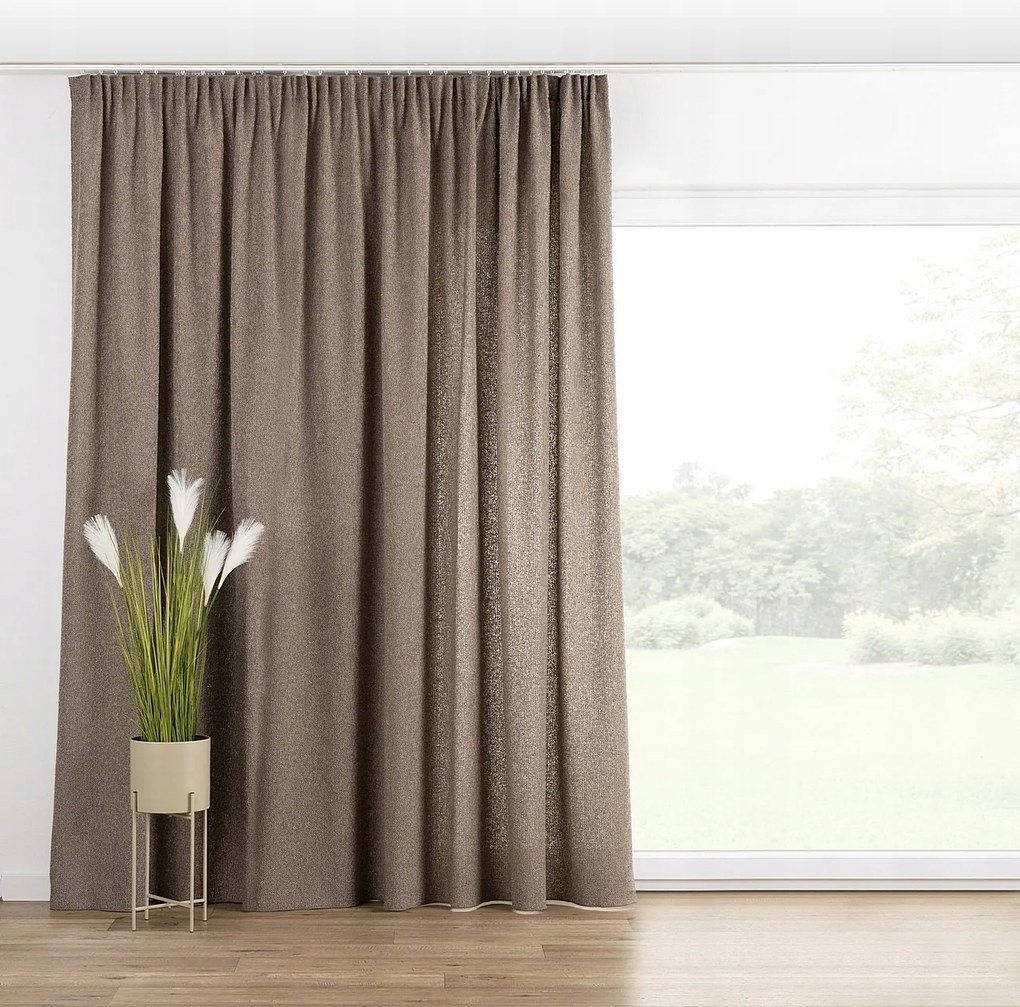 Függöny ráncoló szalaggal 1 db 130x260cm bézs