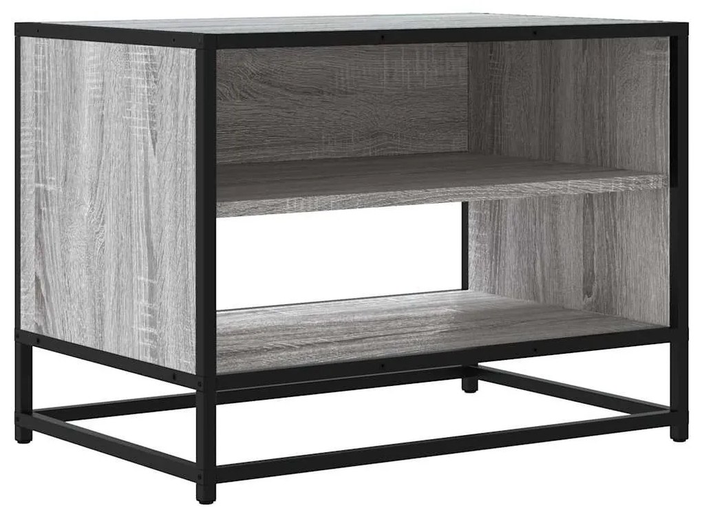 szürke sonoma színű szerelt fa és fém TV-szekrény 61x40x46 cm