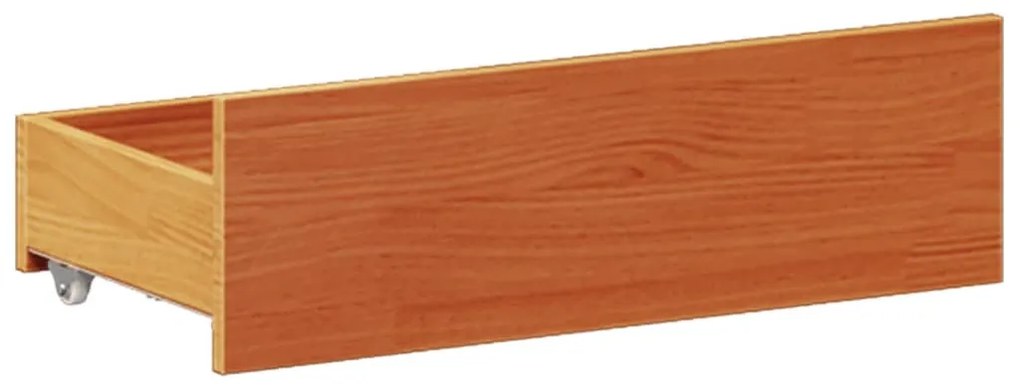 barna tömör fenyőfa fejtámlás ágykeret matrac nélkül 140x200 cm