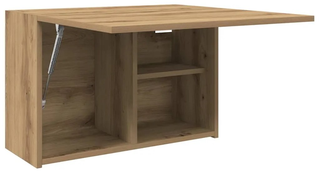 kézműves tölgy szerelt fa fali fürdőszobaszekrény 60x25x40 cm