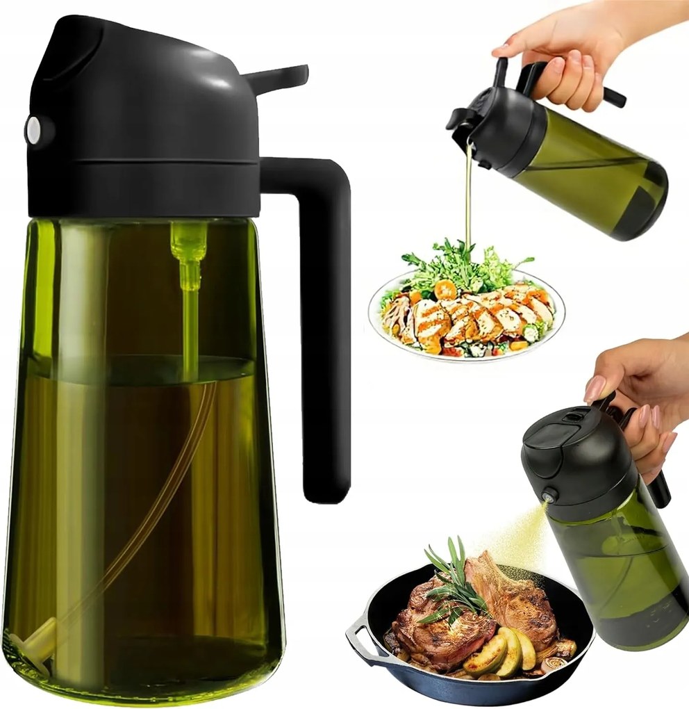 Permetező Ecet Olaj Adagoló 2IN1 Üveg Grillezéshez 470 ml