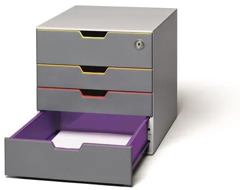Irattároló, műanyag, 4 fiókos, 1 zárható fiókkal, DURABLE VARICOLOR&amp;reg; SAFE (DB760627)