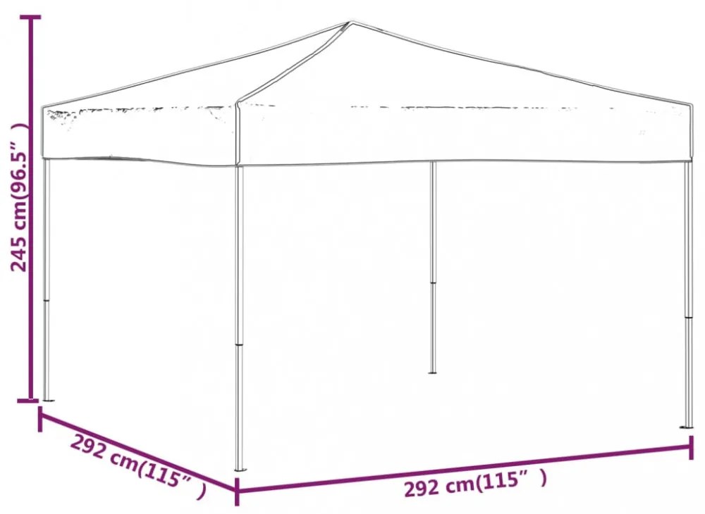 kék összecsukható partisátor 3 x 3 m