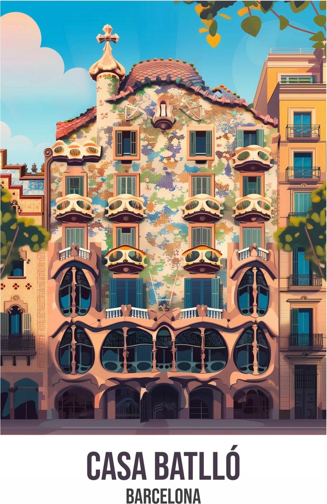 Poszter 53x81cm Casa Batlló