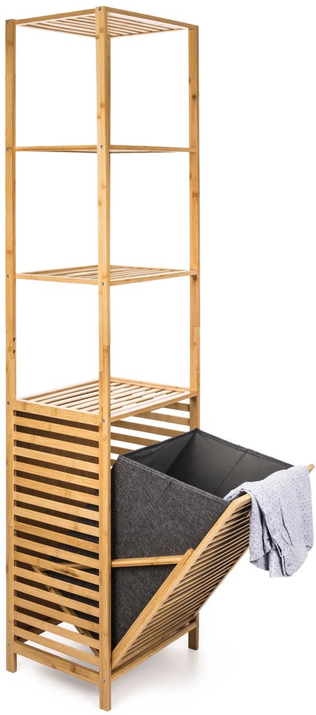 G21 szennyeskosár 30 l polcokkal, bambusz