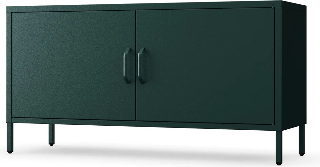 Fém TV-szekrény lábakkal, üvegzöld, 1150x595x400 mm: ROSA Modern