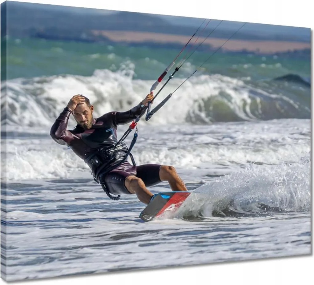 Vászonkép 50x40 Kitesurfing Kitesurfer