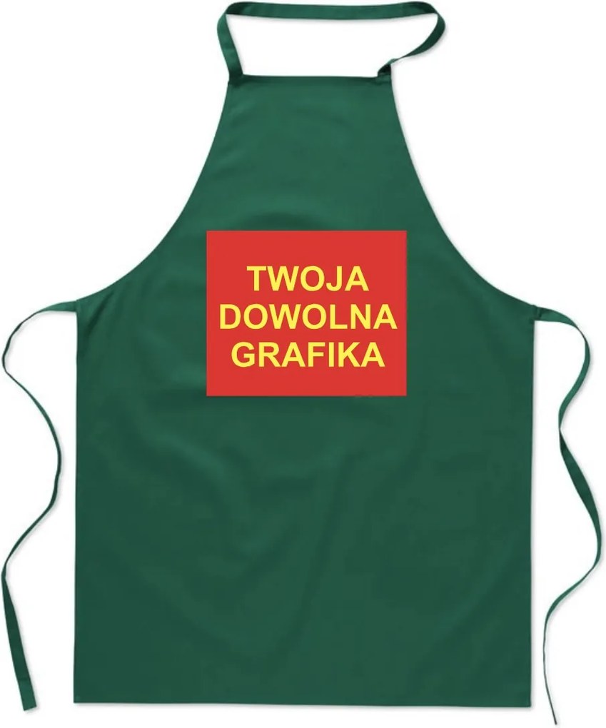 Zöld Konyhai Kötény Tetszőleges Grafikával Nyomtatott Ajándék FA_358