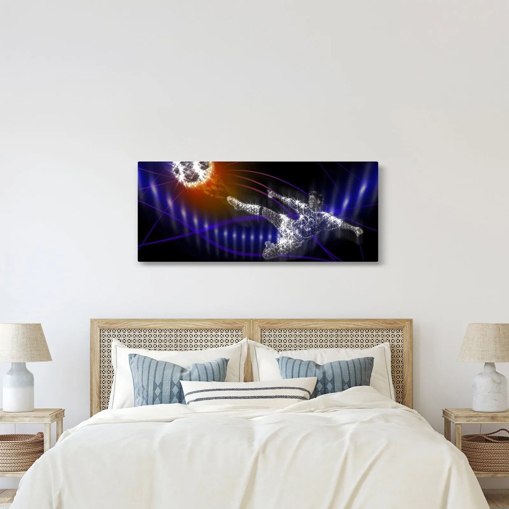 A kép egy futballista egy ugrás (120x50 cm)