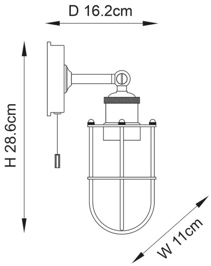 Endon 99948 - Fürdőszobai fali lámpatest CREW 1xE27/6W/230V IP44 fekete
