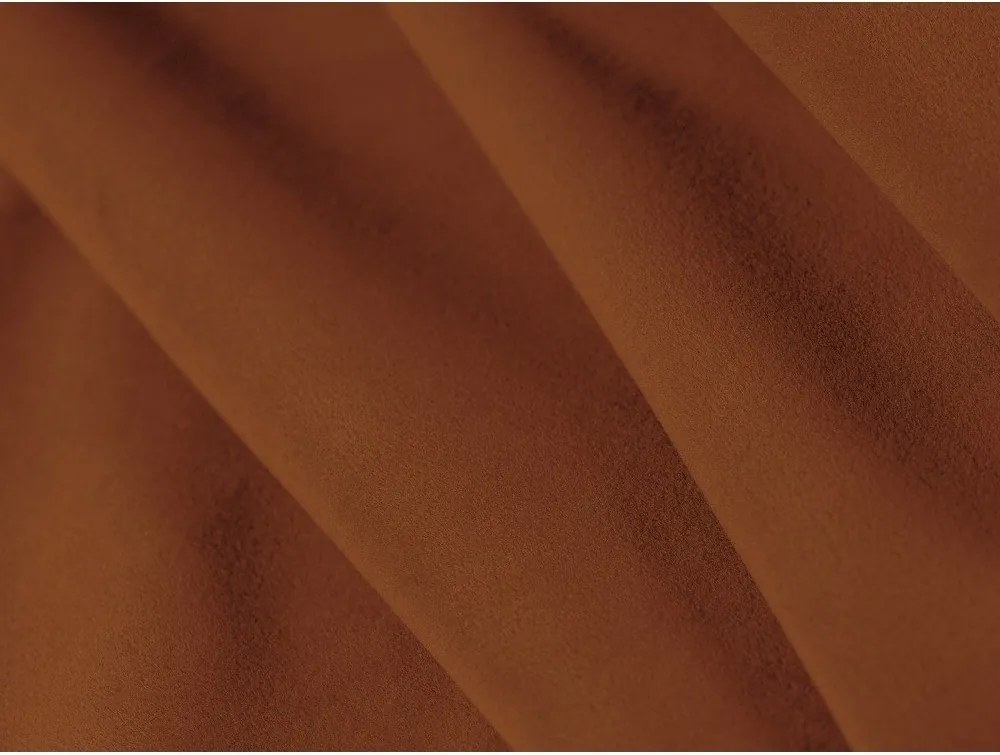 Terrakotta színű kárpitozott ágyneműtartós franciaágy ágyráccsal 140x200 cm Eric – Micadoni