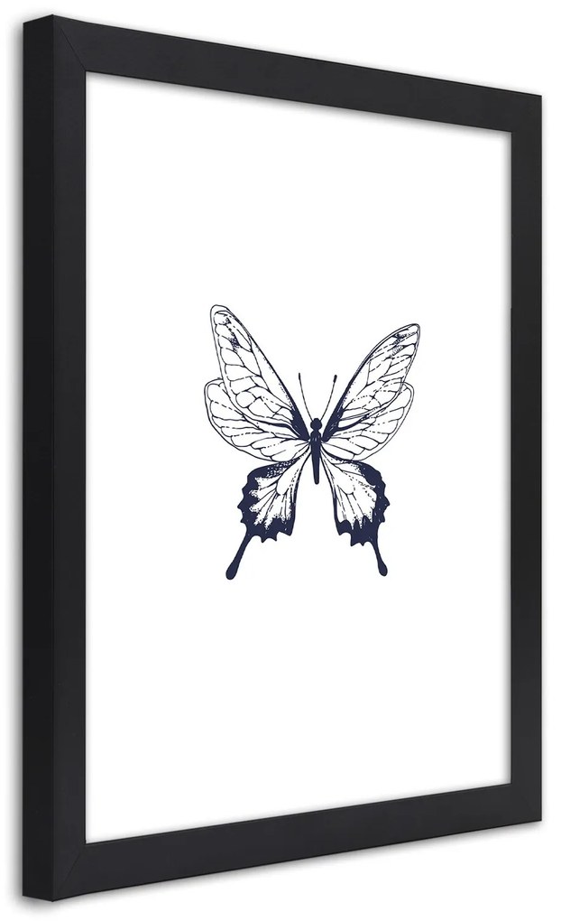 Gario Poszter rajzolt pillangó A keret színe: Fekete, Méret: 20 x 30 cm