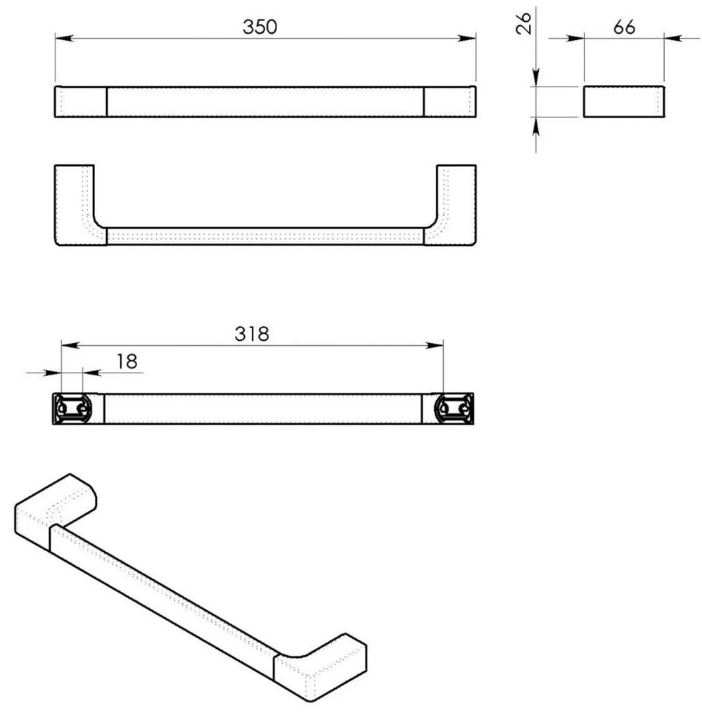 GEDY PI213513 Pirenei törölközőtartó 35 x 6,6 cm, ezüst