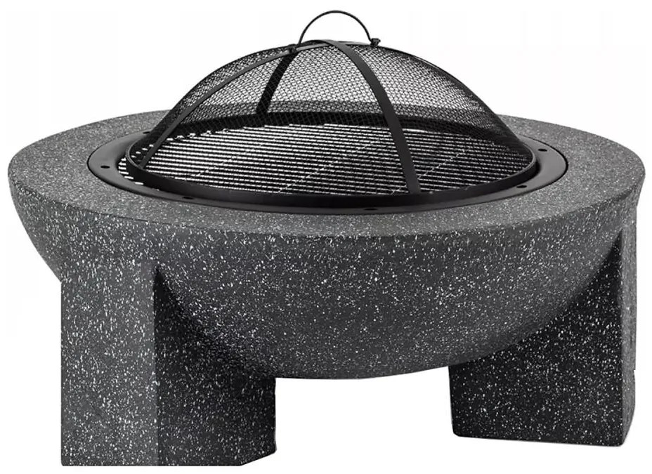 Hordozható tűzrakóhely rácssal 74x30 cm fekete/sötét gránit