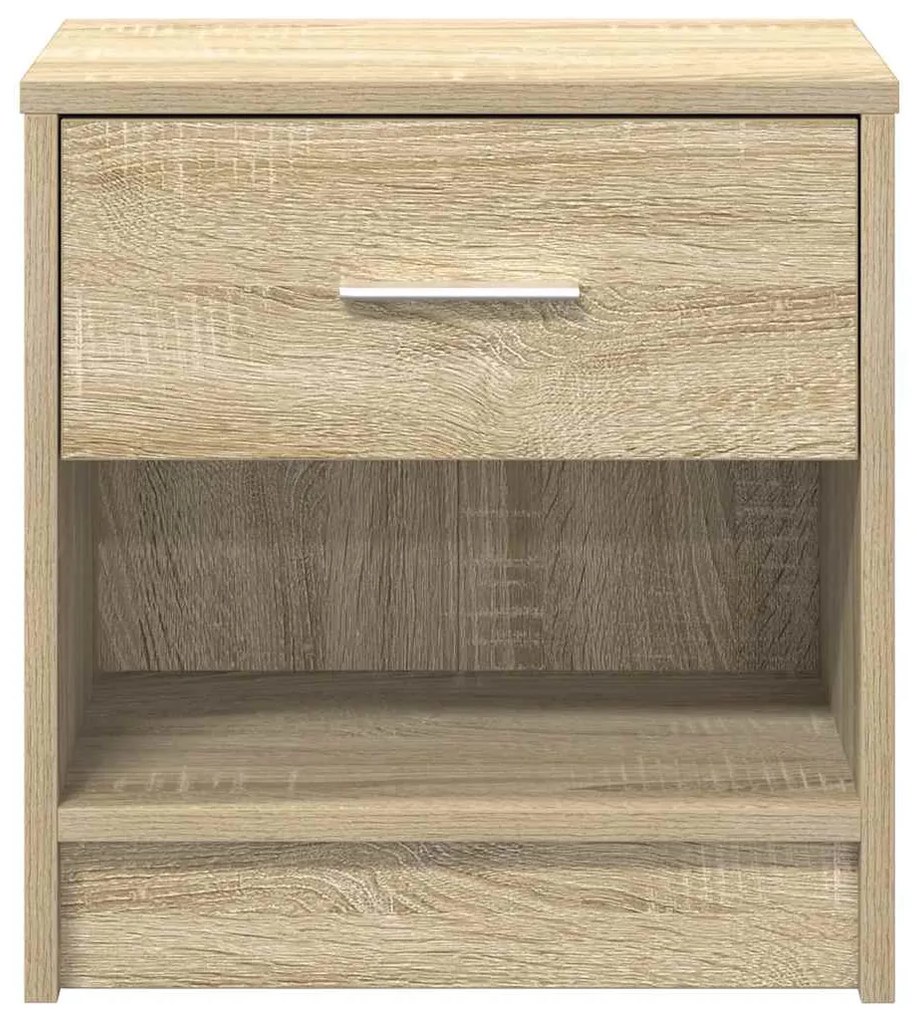 2 db sonoma tölgy színű éjjeliszekrény fiókkal 39x28x41 cm