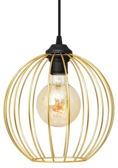 Csillár zsinóron MERCURE 3xE27/15W/230V arany/fekete