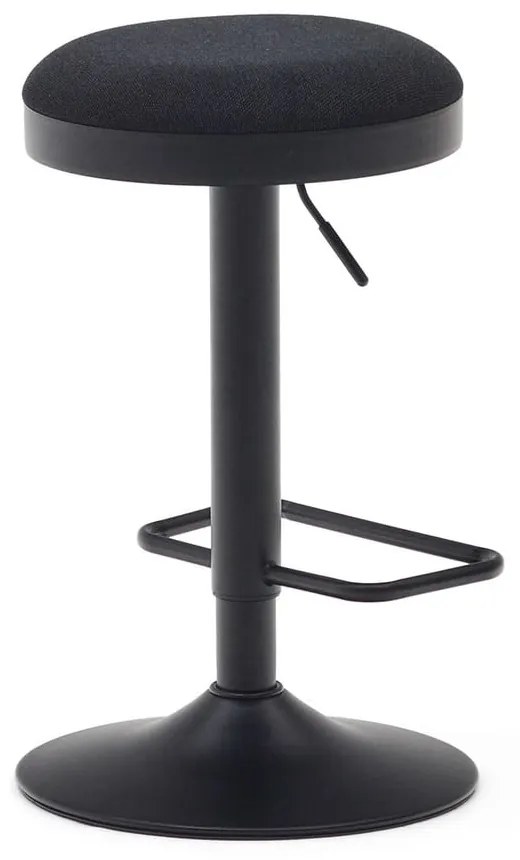 Fekete kárpitozott állítható magasságú bárszék szett 2 db-os (ülésmagasság 53,5 cm) Zaib – Kave Home
