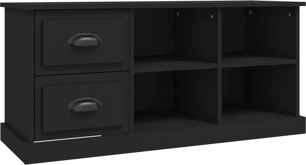 vidaXL fekete szerelt fa TV-szekrény 102 x 35,5 x 47,5 cm