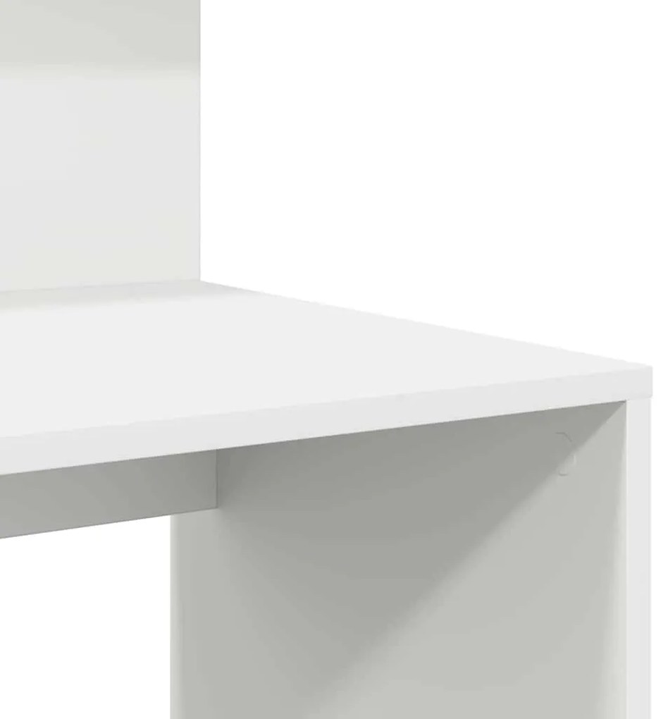 Íróasztal tárolóval polcokkal Fehér 90 x 48 x 101.5 cm Faanyag